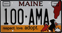 Image of a Maine Animal Welfare Specialty license plate
