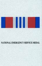 Nationa Emergency Service Medal Decal