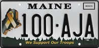 Image of the Maine Support Your Troops Specialty license plate