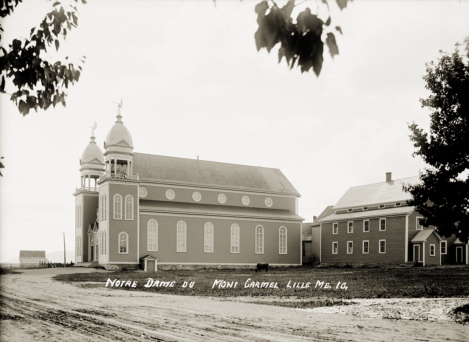 Side view of church and additional buildings