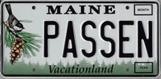 Maine passenger license plate