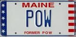 Maine Prisoner of War license plate