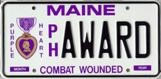 A Maine Purple Heart AWARD souvenir plate