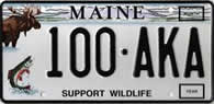 A Maine Sportsman Specialty License plate
