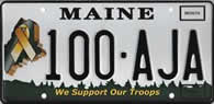 The Maine Support Your Troops Specialty license plate
