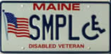 Maine Disabled Veteran parking license plate