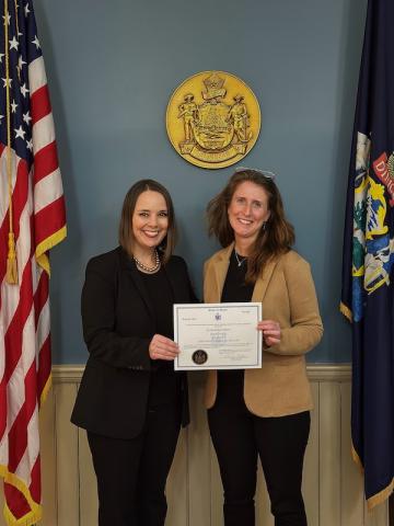 SoS Chief of Staff Katherine McBrien and Secretary Bellows 