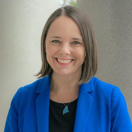 A smiling Maine Secretary of State Shenna Bellows